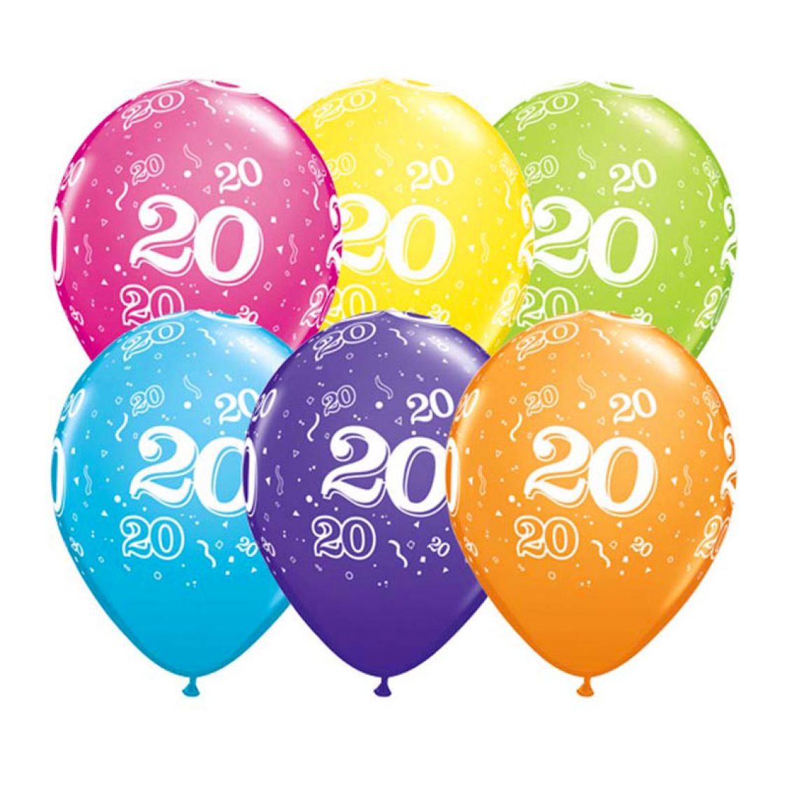 ncais Nom du produit : Ballon Qualatex 20 ans assortiment tropical