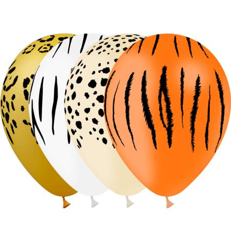 Ballons en latex animaux de la jungle 30 cm - 8 unités par 3,75 €