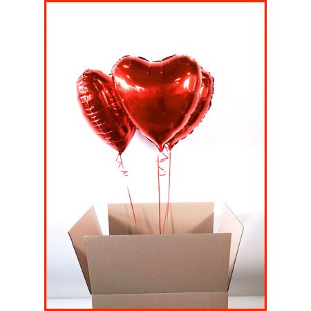 Ensemble Ballons En Latex Blanc Et Rouge Et Confettis Rouges Avec Coeur  Rouge Et Love Polyamide