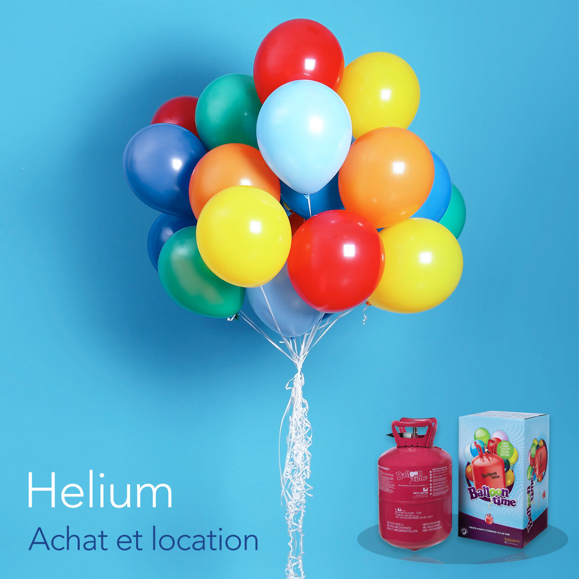 ▷ Grande Bouteille hélium XL50 pour gonfler gonfler 50 Ballons de baudruche  de 23cm (Non inclus)