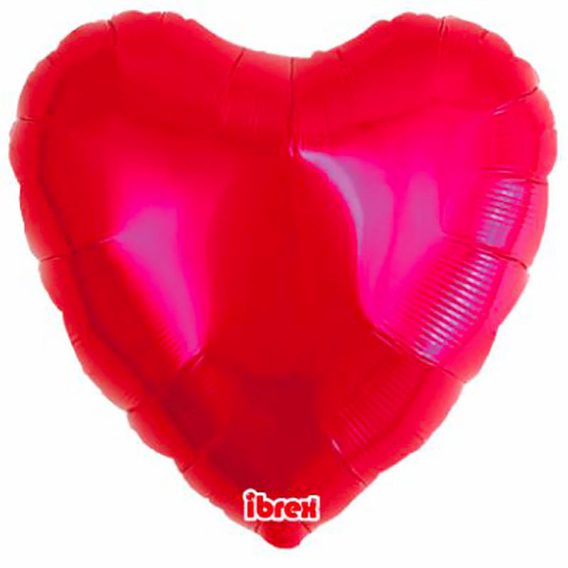 Ballon Mylar Coeur Métallic Rouge