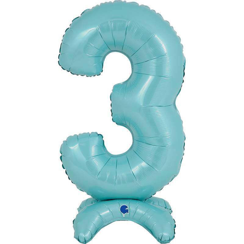 Ballon chiffre 3 Standup 63cm divers coloris