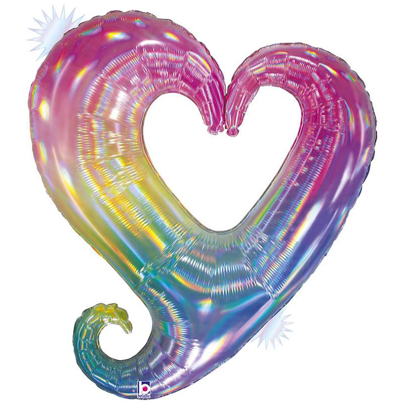 Ballon Mylar Coeur Chaine Opal