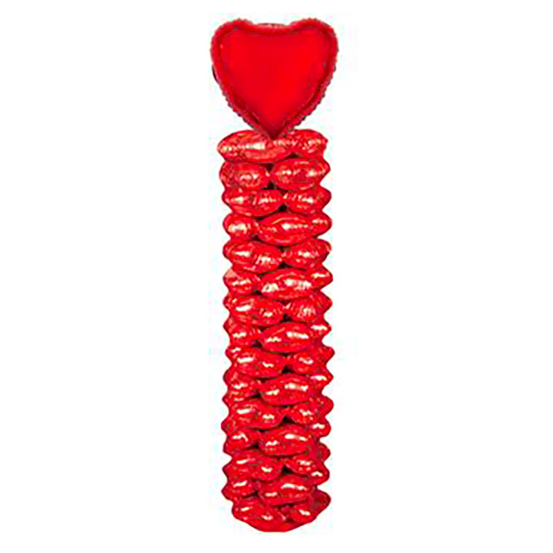 Totem Plastique Ballon Alu Coeur Rouge