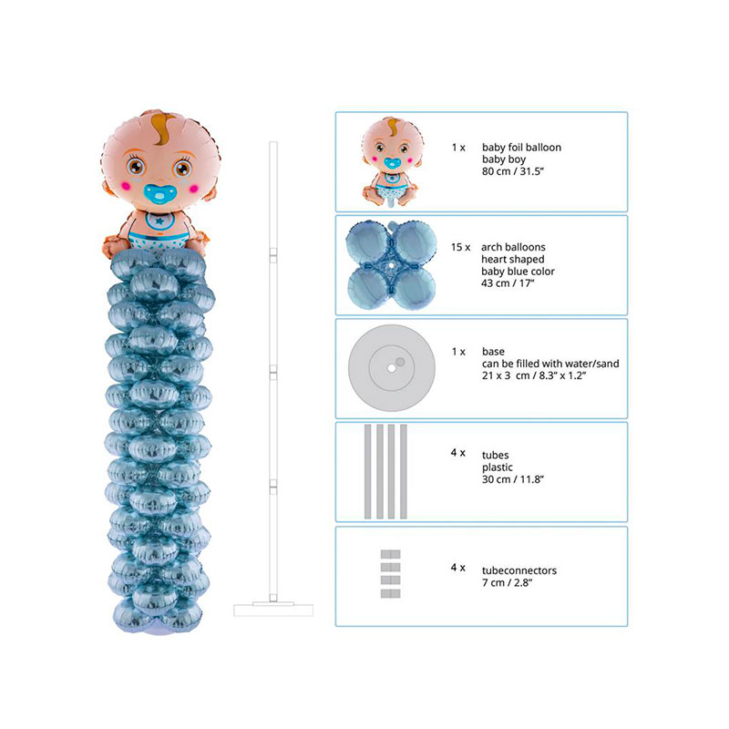 Totem Plastique Ballon Alu Baby Boy