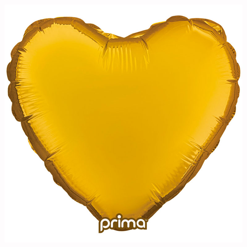 Ballon Mylar Coeur Or (Gold) Prima