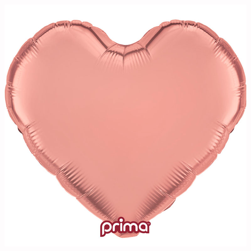 Ballon Mylar Coeur Rose or (Rose gold) Prima