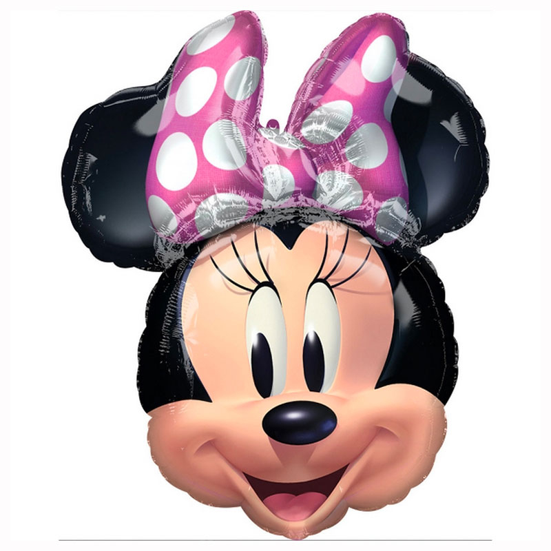 Ballon tête de Minnie noeud rose