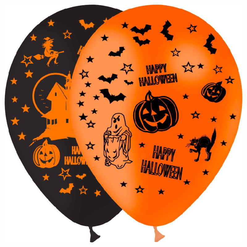 Ballon Happy Hallowen Assortis orange et noir