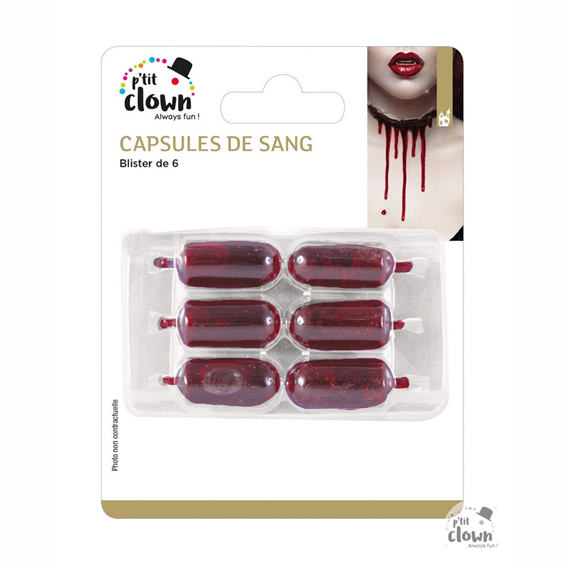 Capsules de faux sang (Blister de 6)