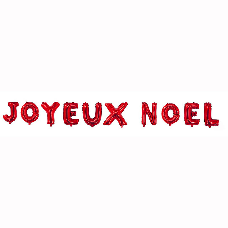 Ballon Joyeux Noël Alu Rouge