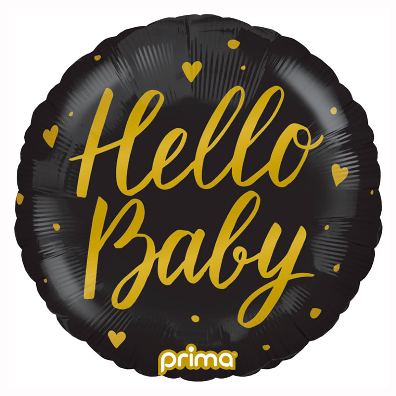 Ballon Hello baby Noir et or