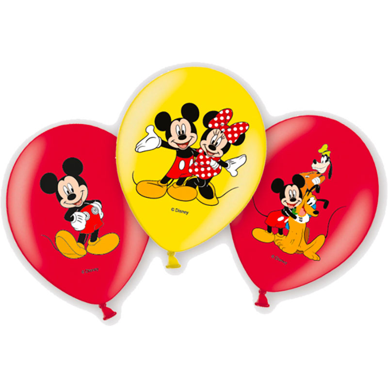 Ballon Latex Anniversaire Mickey par 6