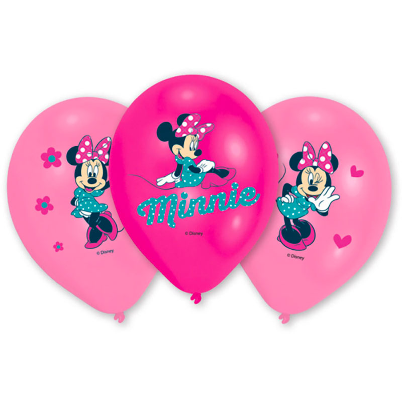 Ballon Latex Anniversaire Minnie par 6