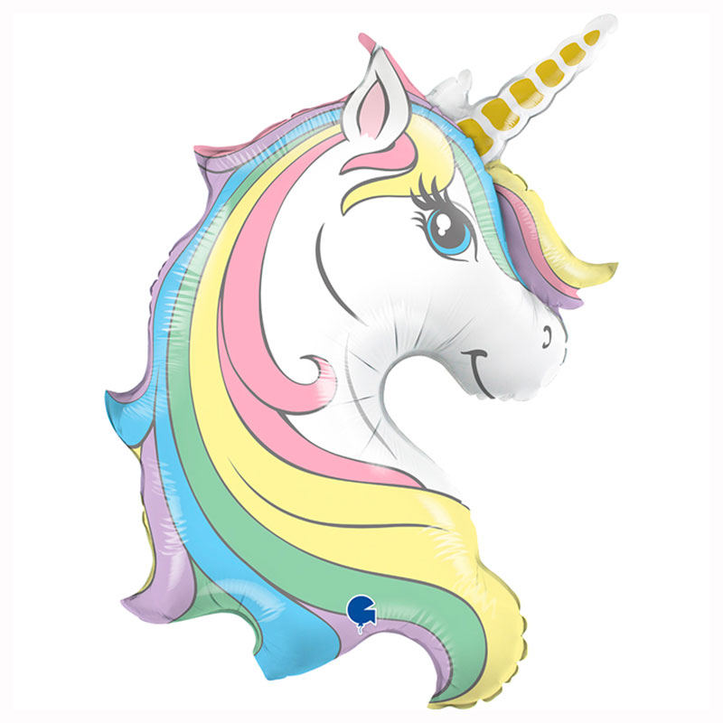 Ballon tête de Licorne pastel