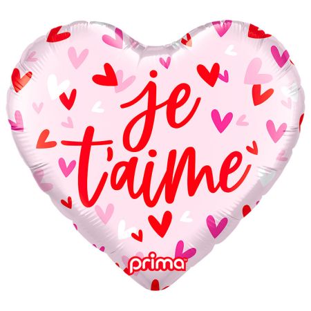 Ballon Mylar Coeur rose Je t'Aime