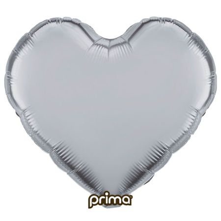 Ballon Mylar Coeur Argent (silver) Prima