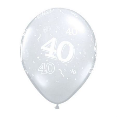 Ballon Qualatex 40 ans transparent (Diamond Clear)